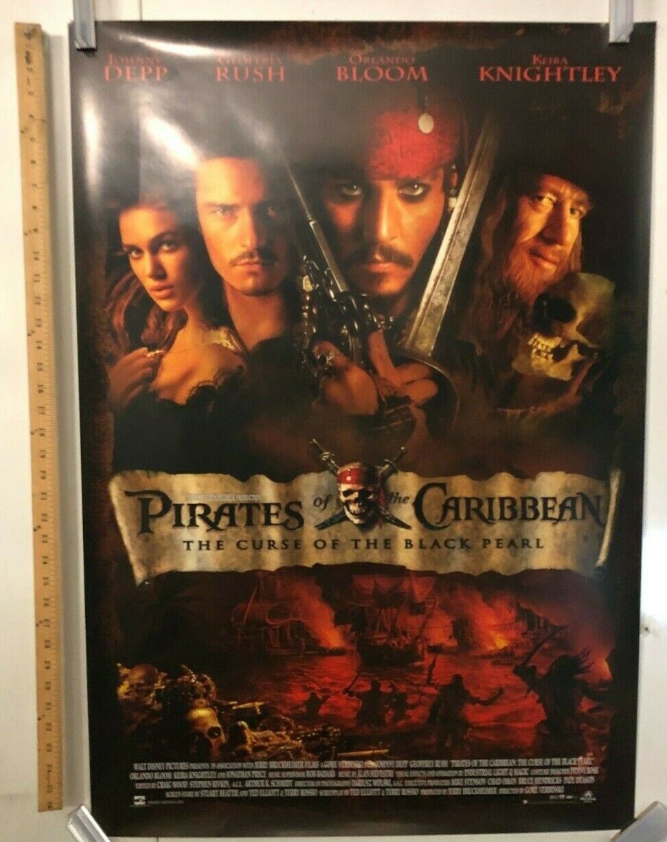 "Pirates Of The Caribbean" Cast Group Original Theater Promo Poster 2003