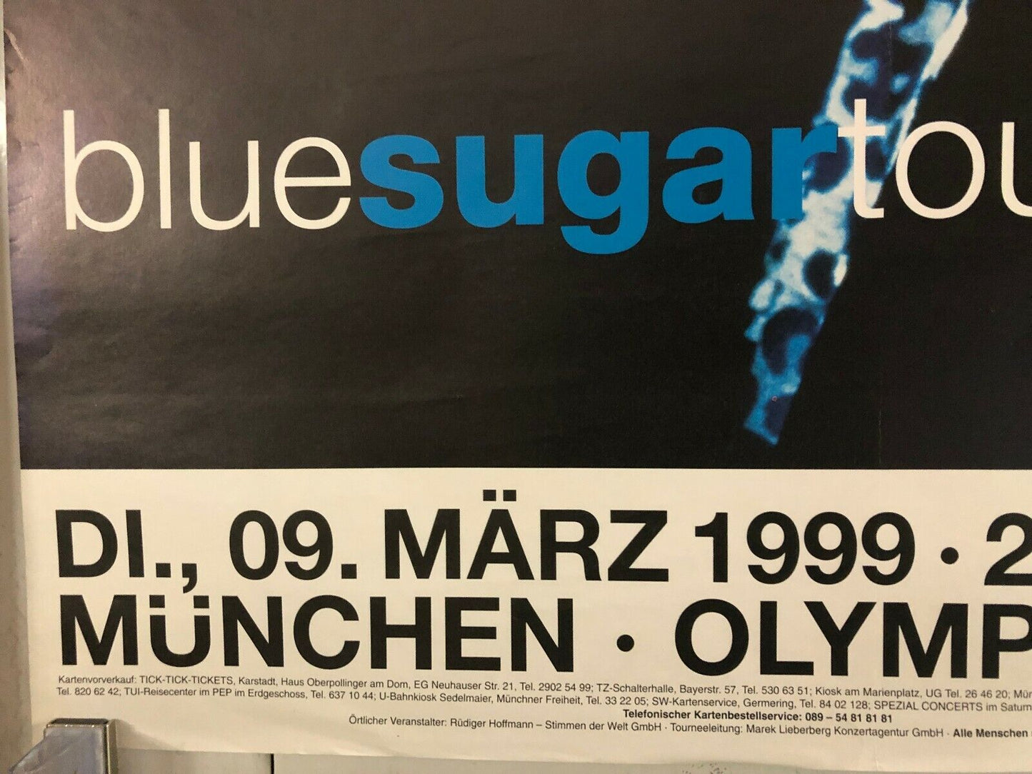 Zucchero Blue Sugar Tour 1999 Poster In Munchen @ Olympiahalle Classic Rock