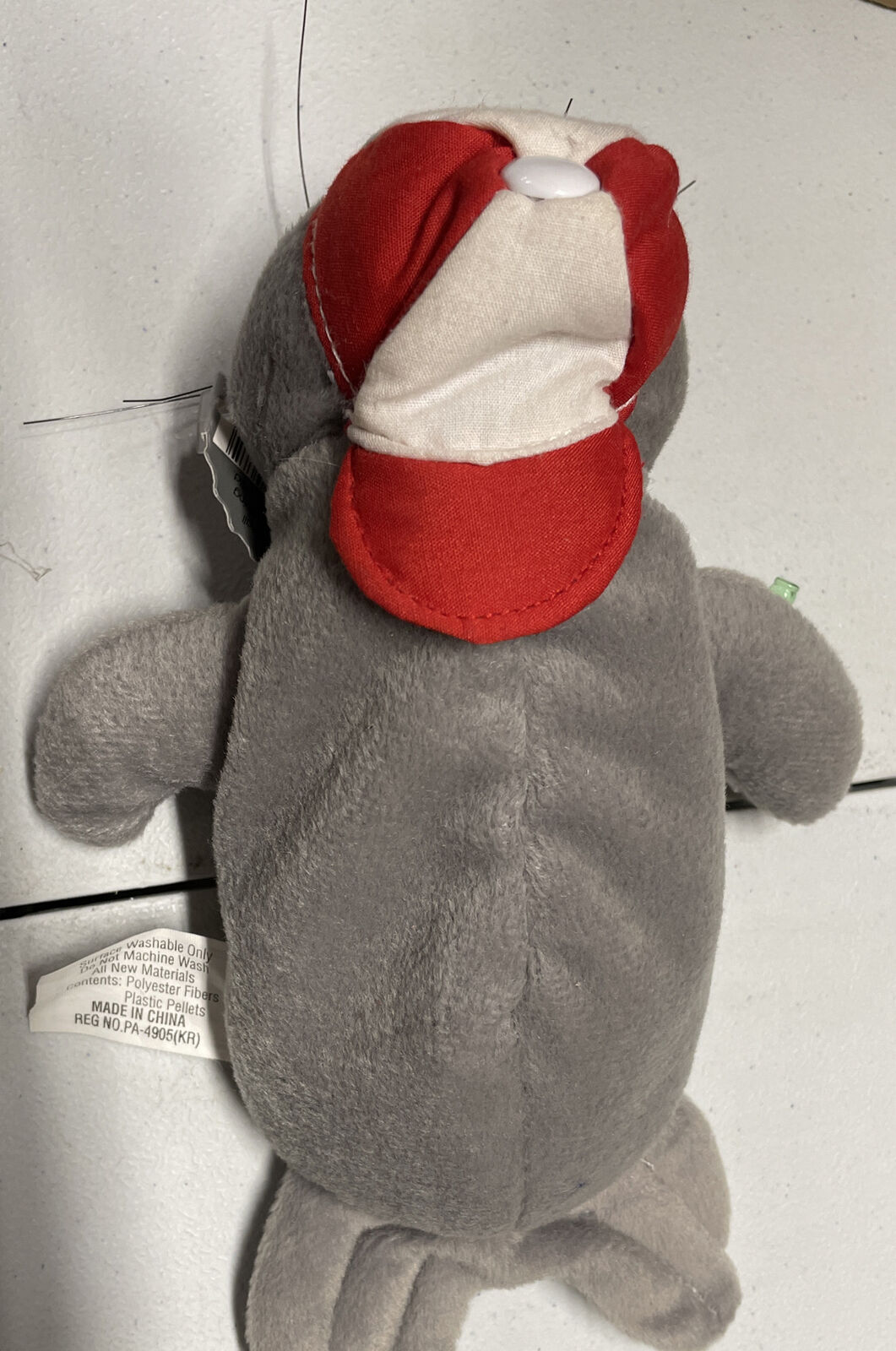 1997 Collectible Coca-Cola Brand Bean Bag Plush - Walrus In Backwards Baseball C