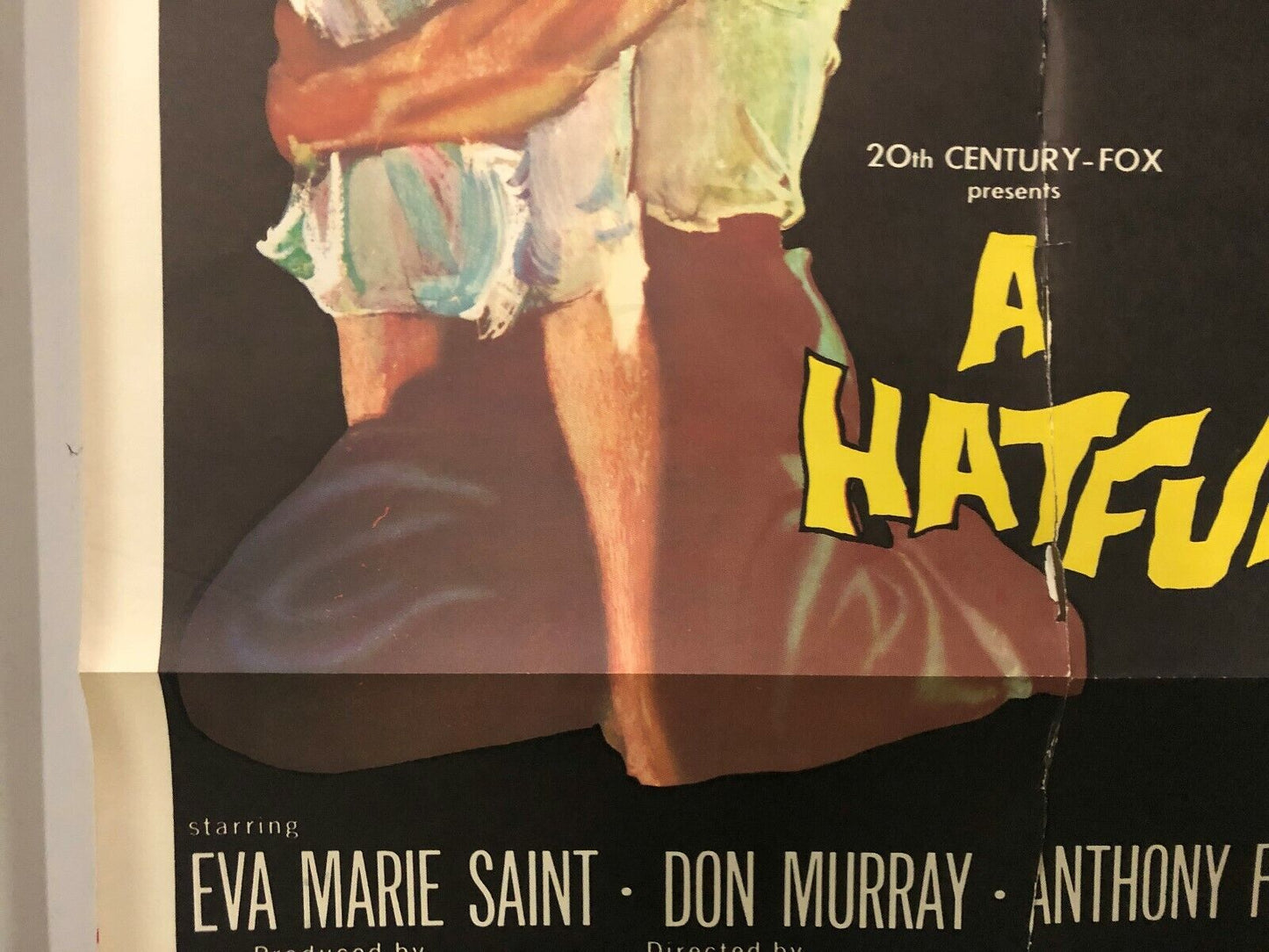 A Hatful of Rain (20th Century Fox, 1957). Poster 27x41 Drama Vintage Poster