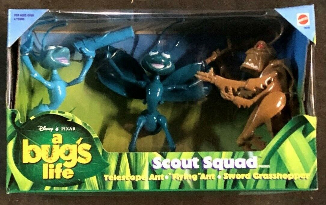 1998 Mattel Disney Pixar A Bugs Life Scout Squad Action Figures New Sealed Box 