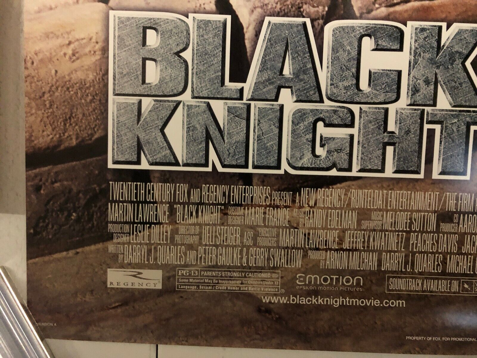 Black Knight Original Promo Poster One Sheet 27x40 Martin Lawrence Comedy 2001