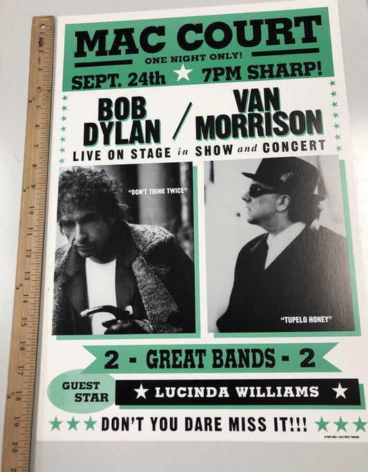 BOB DYLAN & VAN MORRISON SEPT 24, 1998 ROSE ARENA CONCERT POSTER GREAT BANDS 