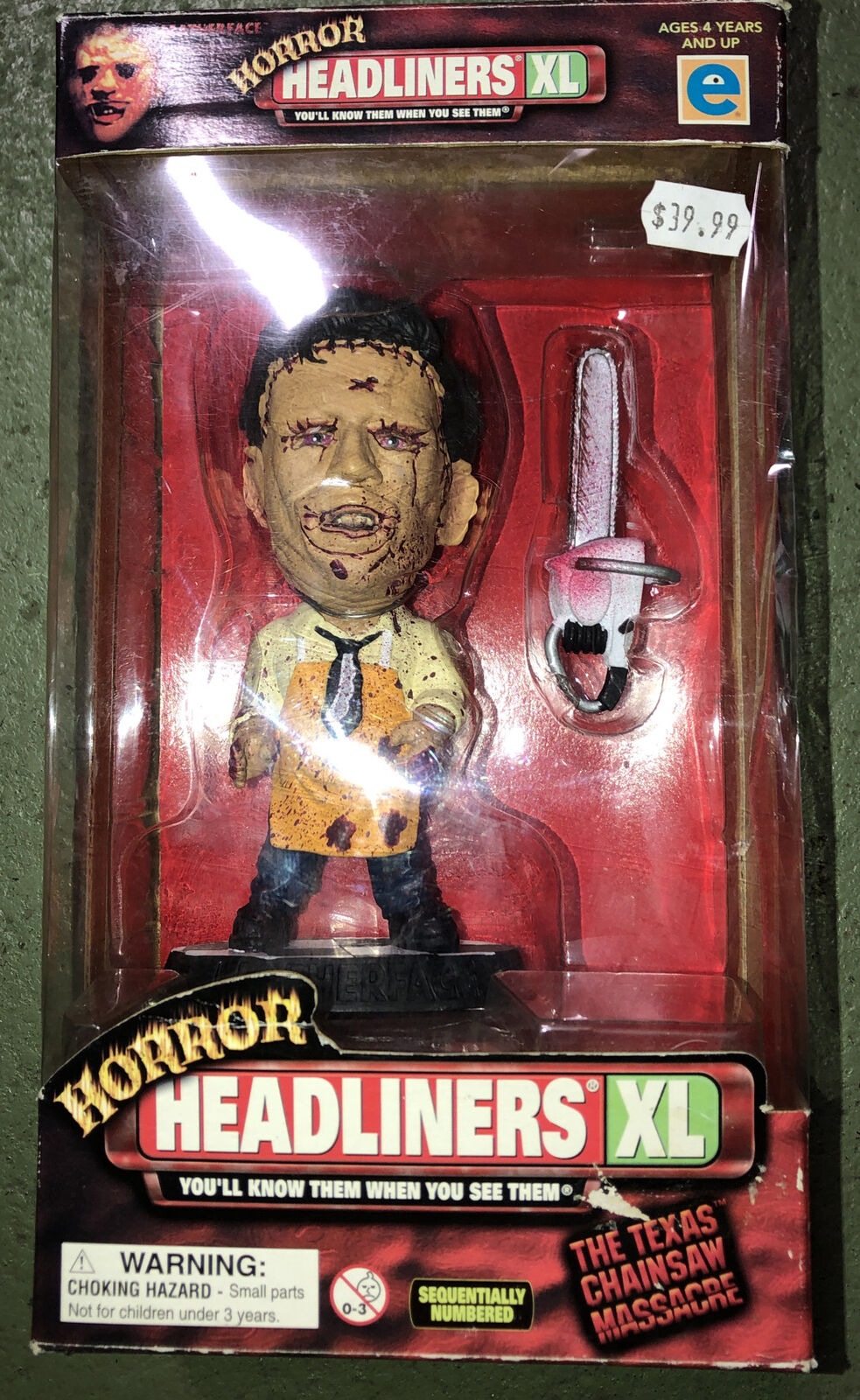 1999 Headliners XL Texas Chainsaw Massacre LEATHERFACE Horror Figure NIB