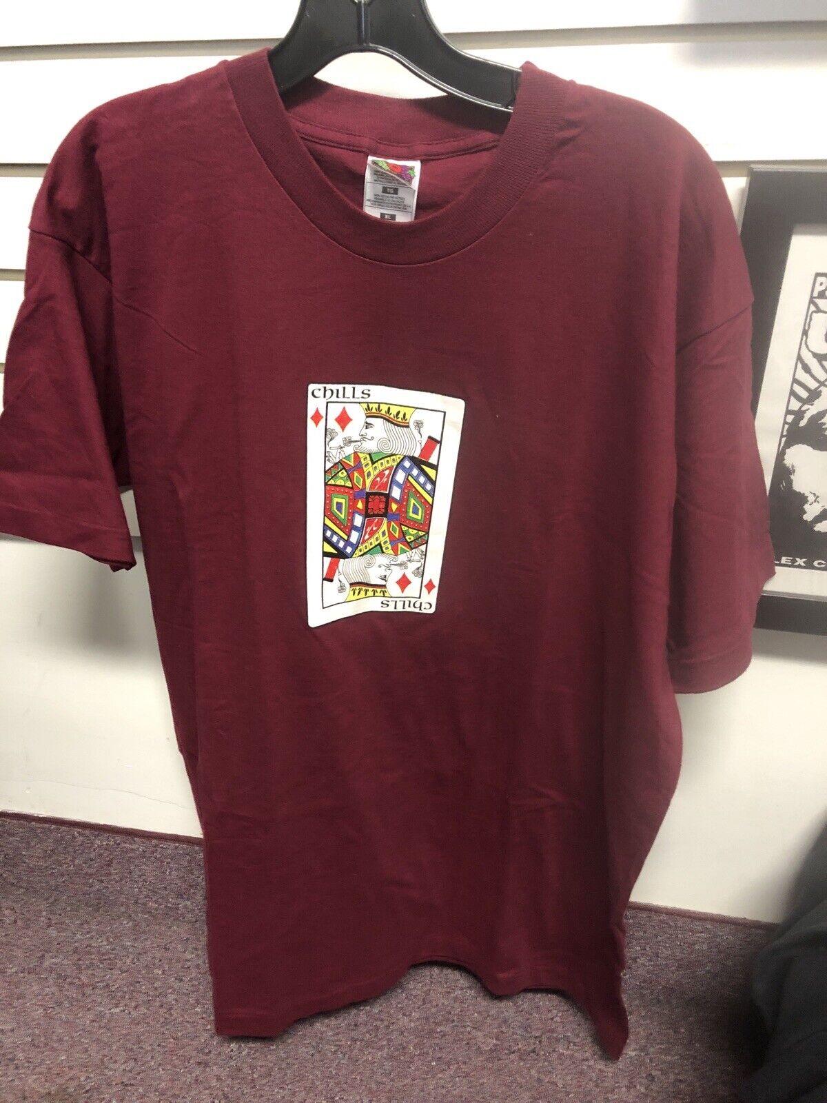 Vintage T Shirt - Chills Maroon Kings Card Of Diamond Size XL Poker