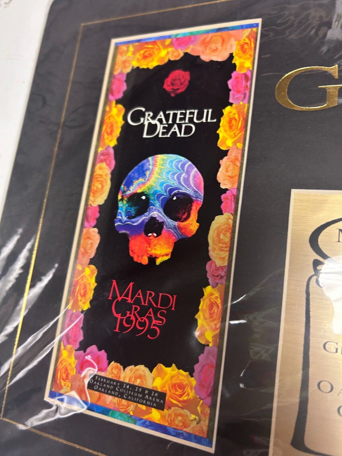 ART ROCK COLLECTIBLE Grateful Dead Last Mardi Gras Show 1995 W/ COA & Setlist