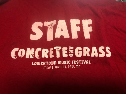 Vintage T Shirt - Staff Concrete And Grass Lowertown Music Festival Size XL