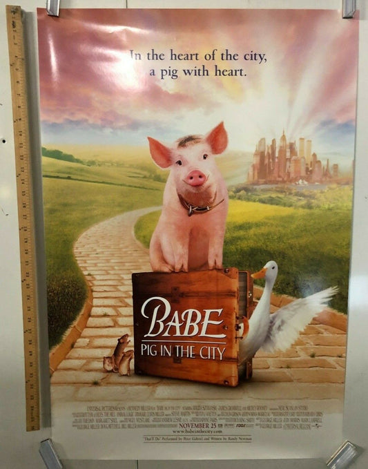 Babe Pig In The City Original Movie Promo Poster One Sheet 2000 Family Films