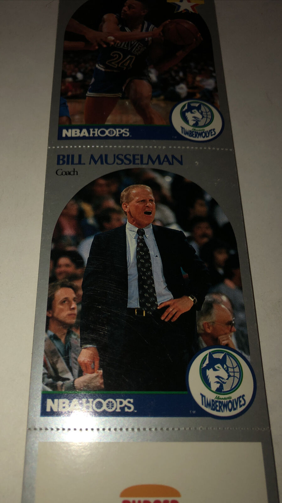 1990-91 MINNESOTA TIMBERWOLVES NBA HOOPS UNCUT SHEET 8-CARD TEAM Full SET