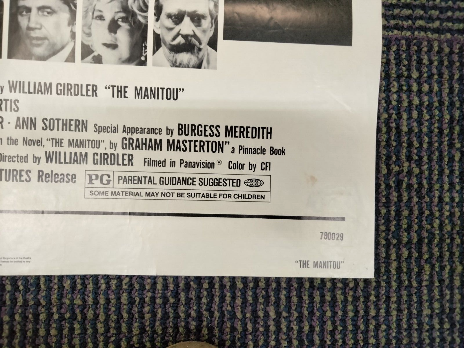 "The Manitou" Original One Sheet 27X41 VINTAGE Rare 1978 Horror