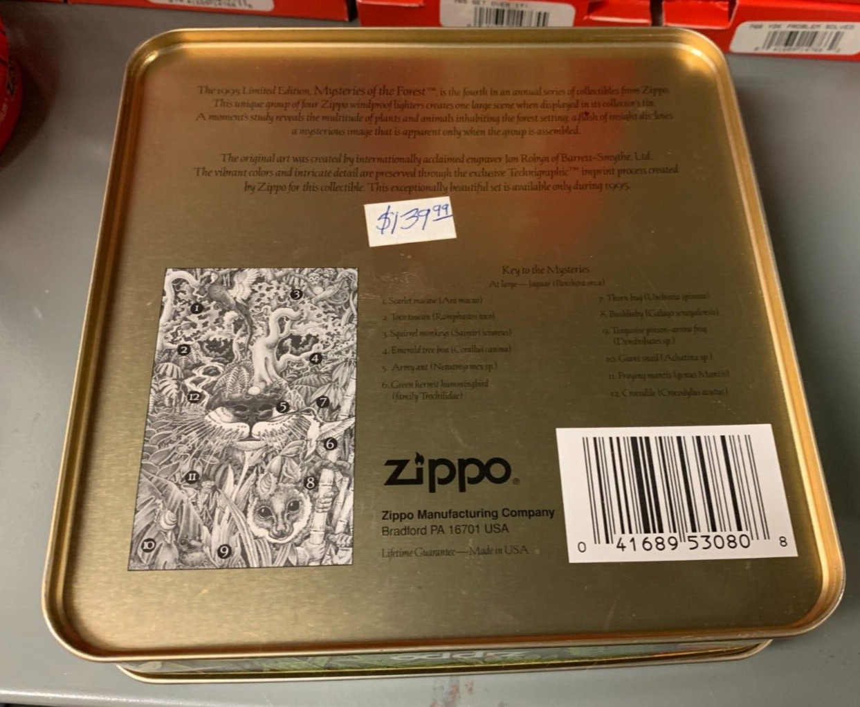 VINTAGE Zippo Boxed SET OF 4 "Mysteries Of The Forest" 10 Year Anniversary