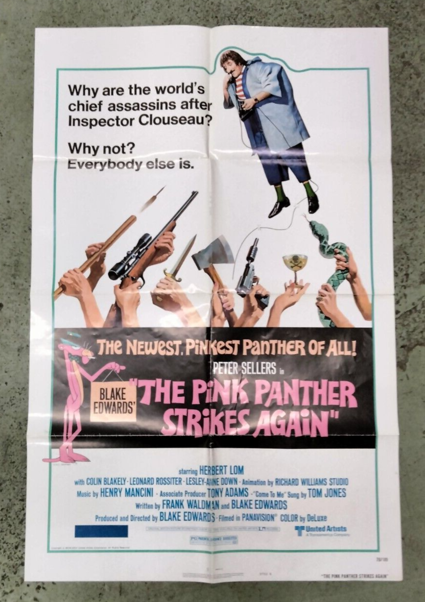 "The Pink Panther Strikes Again" United Artists 1976 One Sheet 27 X 41 Style B