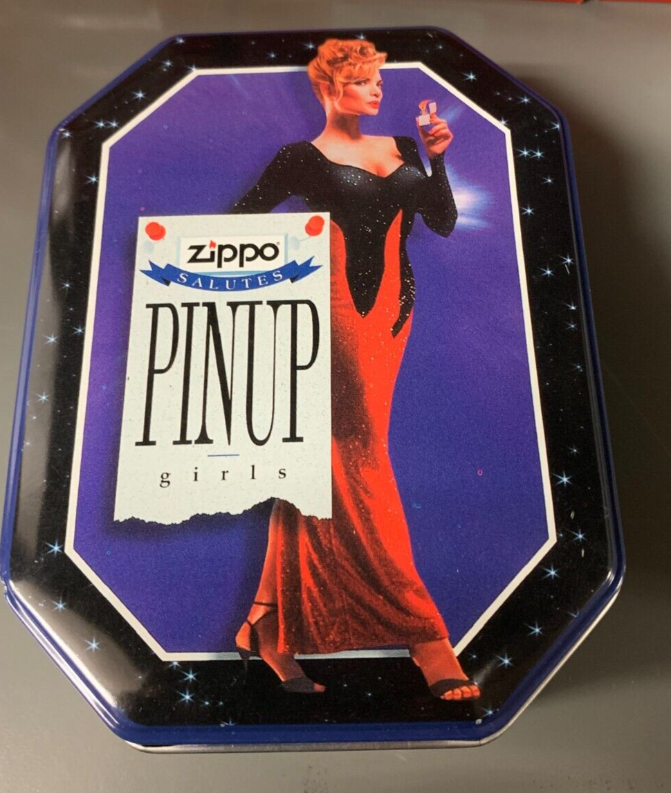 VINTAGE Zippo Tin Set "Zippo Salutes Pinup Girls" 1996 Collectible Of The Year