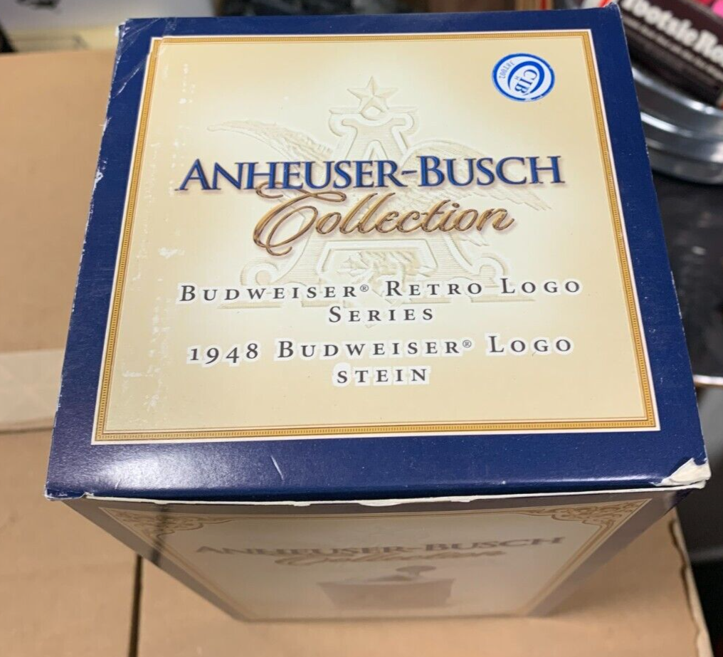 Anheuser Busch Collection Budweiser Retro Logo Series 1948 Logo Stein NIB w COA