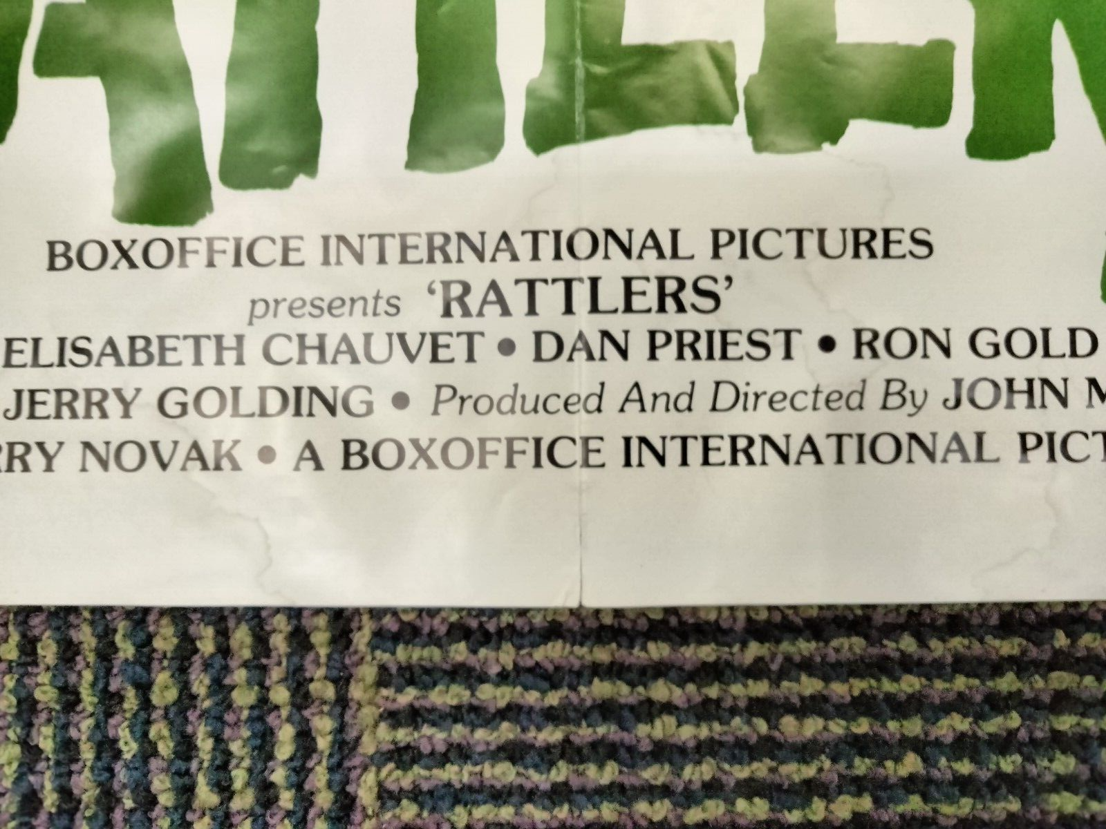 "Rattlers" Boxoffice International Pictures 1976 One Sheet Horror 27X41 Snakes