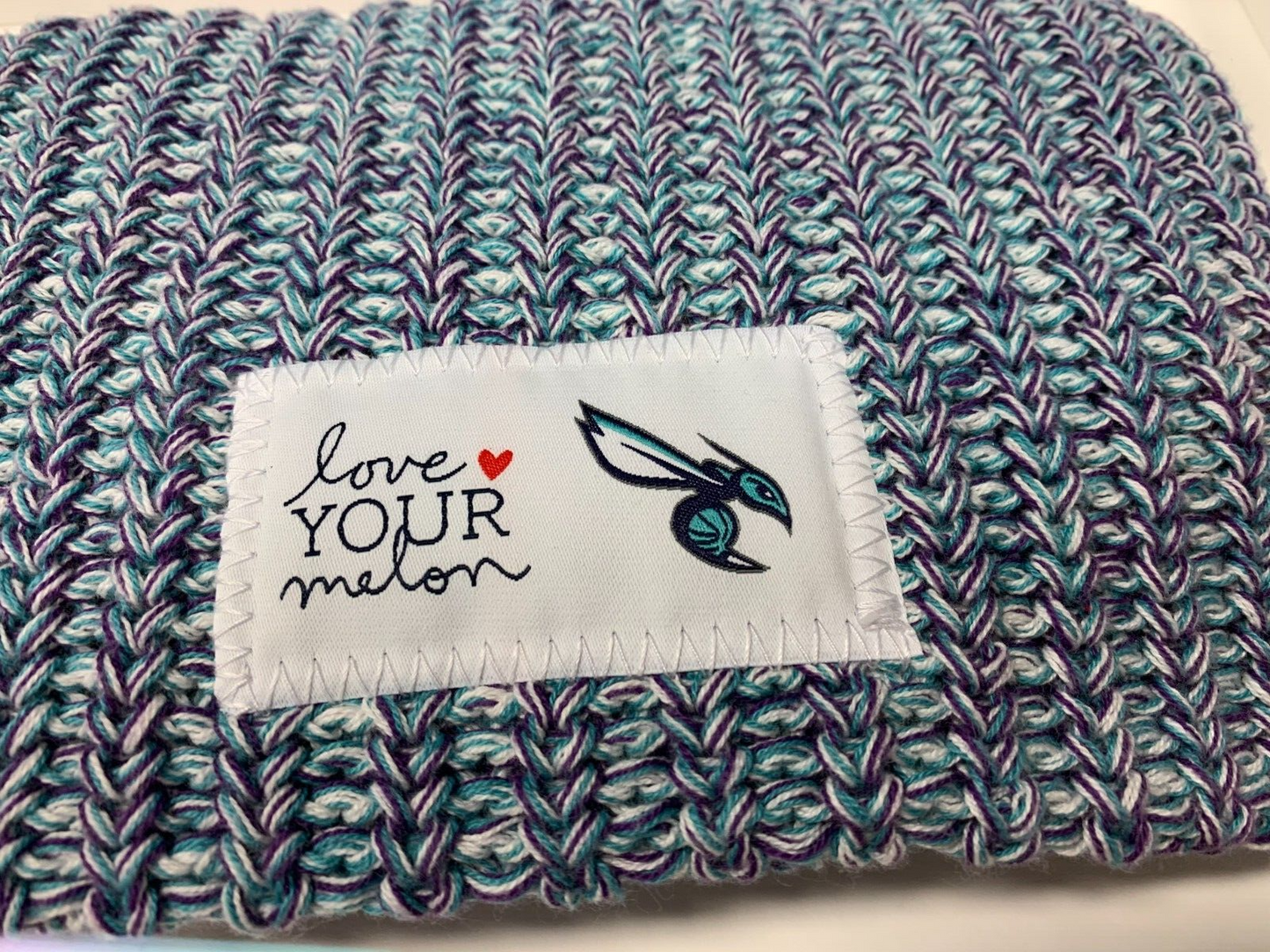 FRAMED Love Your Melon x Charlotte Hornets Blue Knit Beanie Basketball NBA