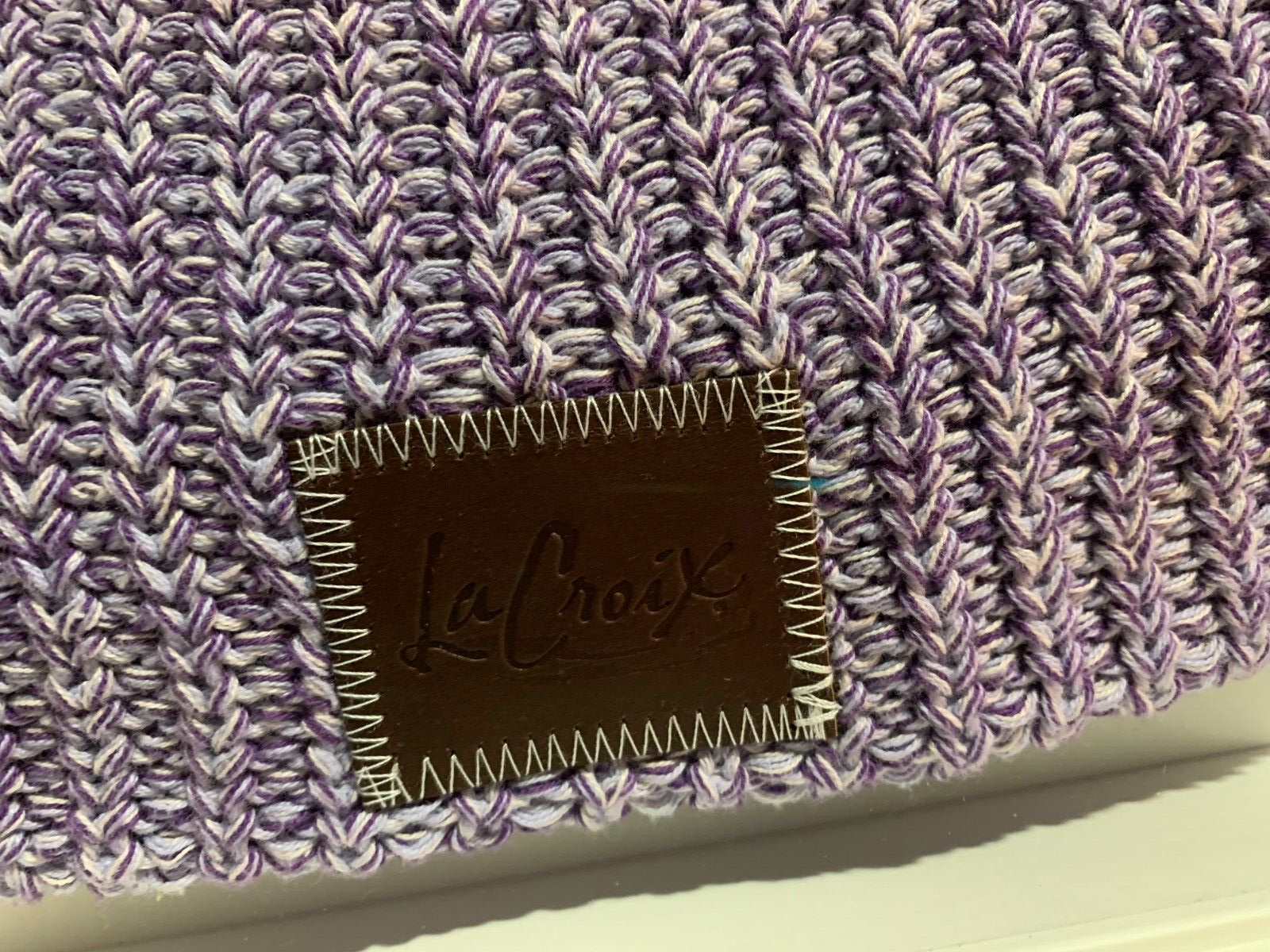 FRAMED - Love Your Melon Knit Beanie - La Croix Branded Leather Patch Purple