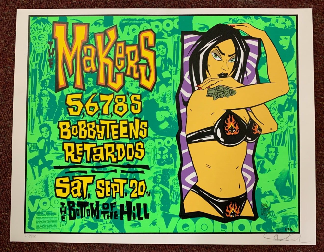 Alan Forbes - 1997 - The Makers Concert Poster S&N W/ The 5,6,7,8's San Fran