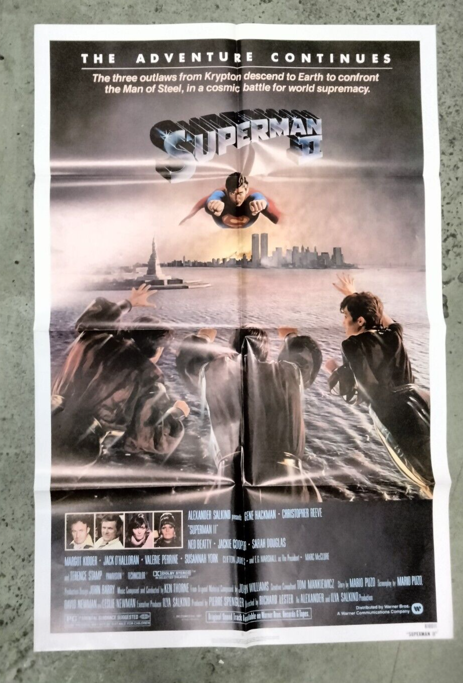 "Superman II" Original One Sheet 27X41 DC 1981 Folded Margot Kidder RARE Vintage