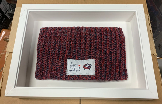 FRAMED Love Your Melon x Columbus Blue Jackets Red Knit Beanie Hockey NHL Sports