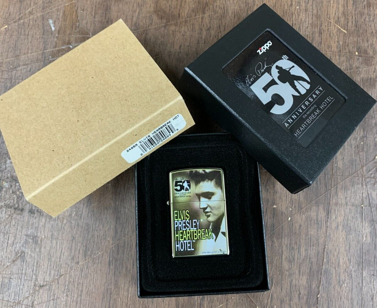 VINTAGE ZIPPO BOX SET 24089 "Elvis Heartbreak Hot" Heartbreak Hotel Presley