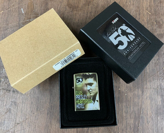 VINTAGE ZIPPO BOX SET 24089 "Elvis Heartbreak Hot" Heartbreak Hotel Presley