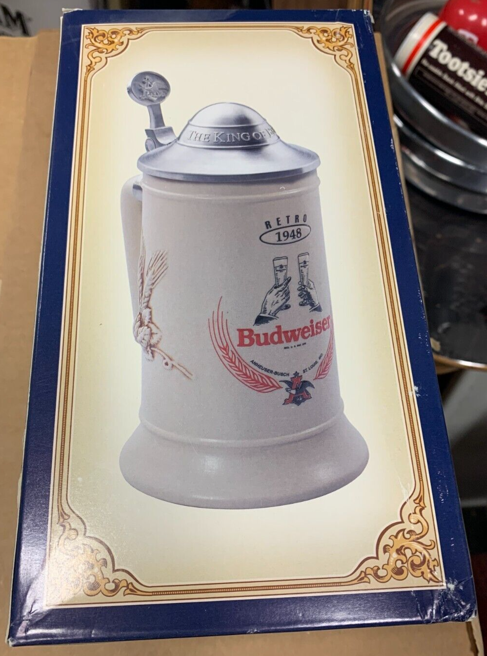 Anheuser Busch Collection Budweiser Retro Logo Series 1948 Logo Stein NIB w COA