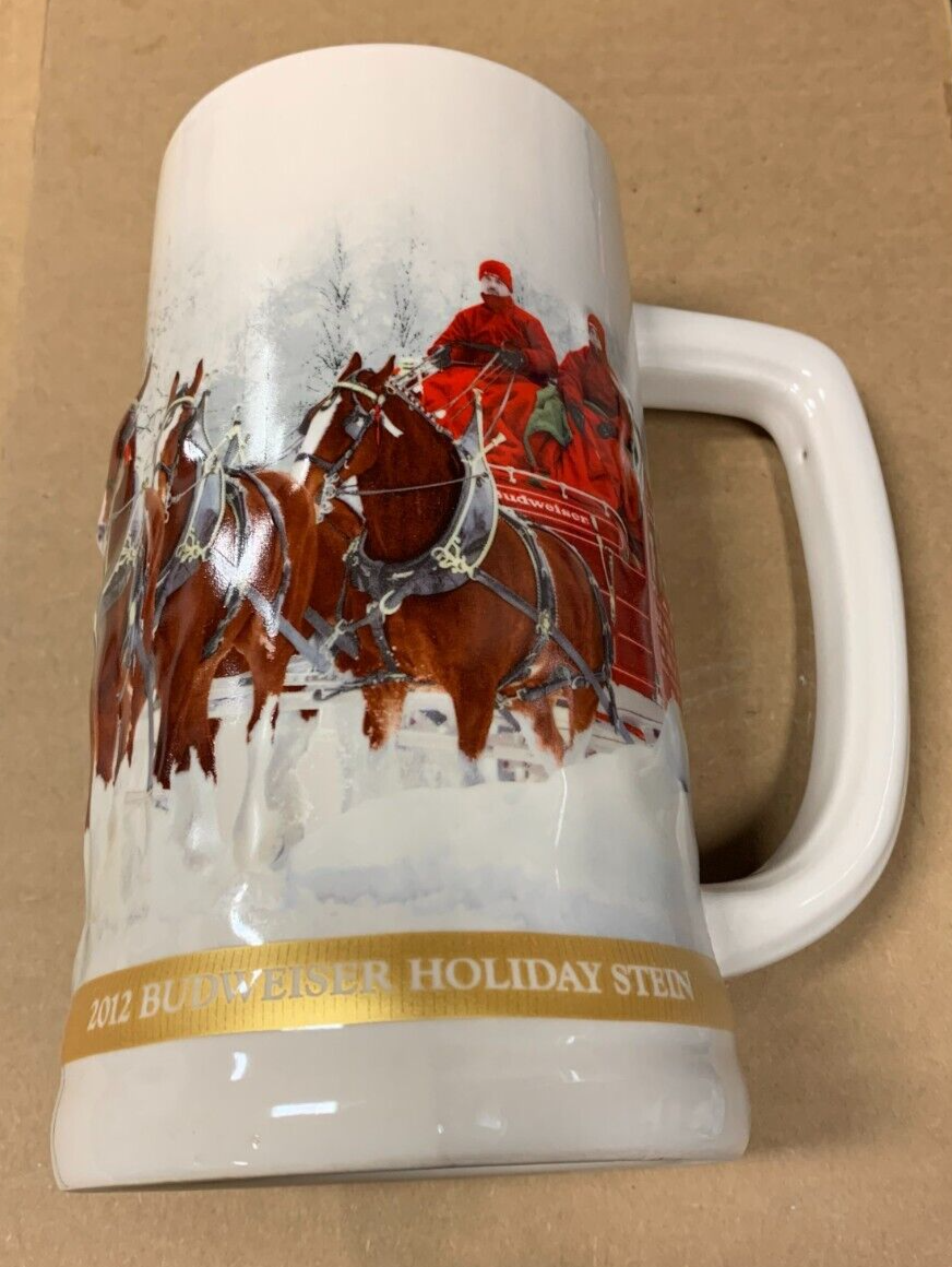 2012 Budweiser Holiday Stein "Winter Wonderland" NIB w/ COA Clydesdales Xmas