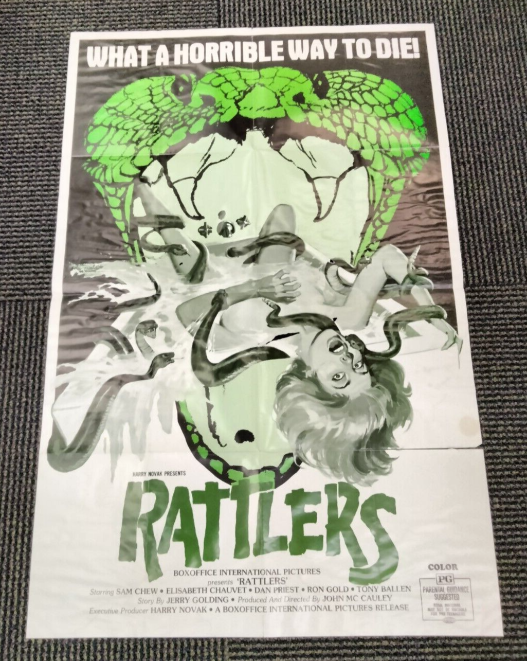 "Rattlers" Boxoffice International Pictures 1976 One Sheet Horror 27X41 Snakes