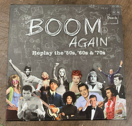 Boardgame "Boom Again: Replay 50's, 60's, & 70's" 2020 Hersch Games Inc. Elvis