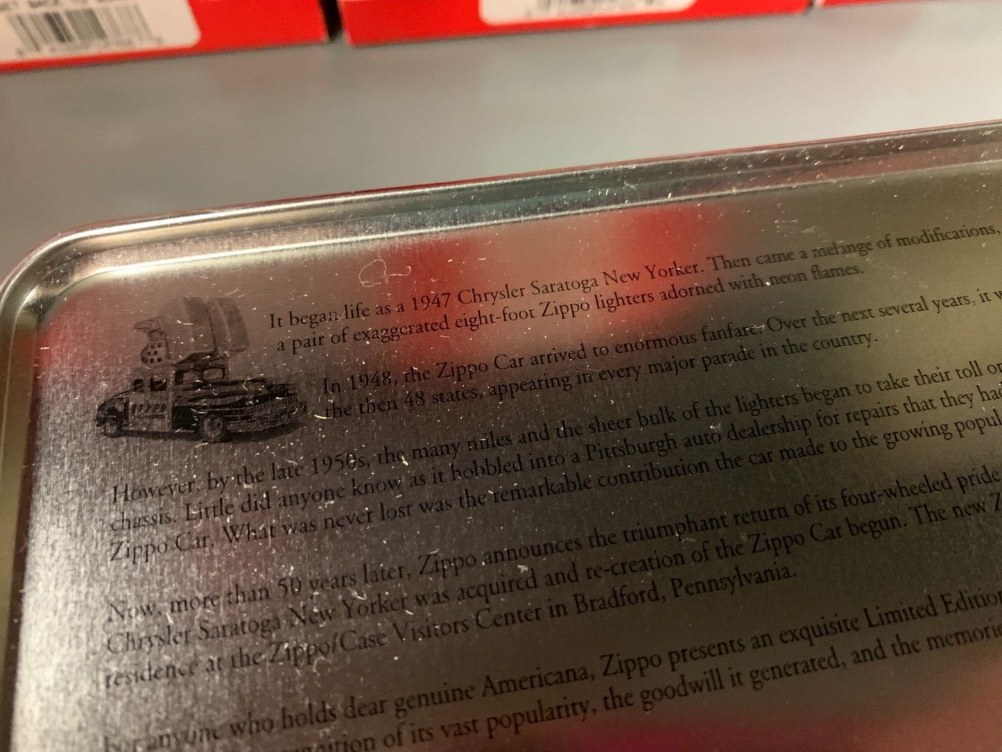 VINTAGE Zippo Boxed Set "Zippo Car" C98 W/ Keychain In Tin NIB Hot Rods 1998