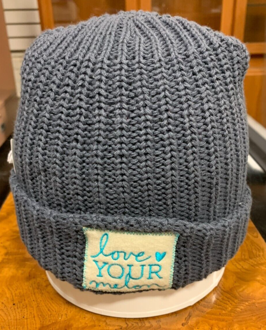 "Love Your Melon" Brand Prototype Knit Beanie Dark Gray W/ Early Prototype Patch