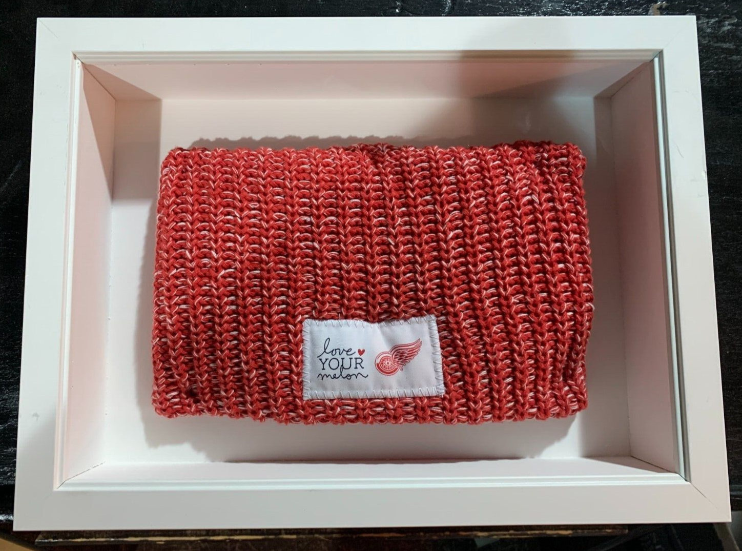 FRAMED - Love Your Melon Knit Beanie - Detroit Red Wings Red & White Yarn