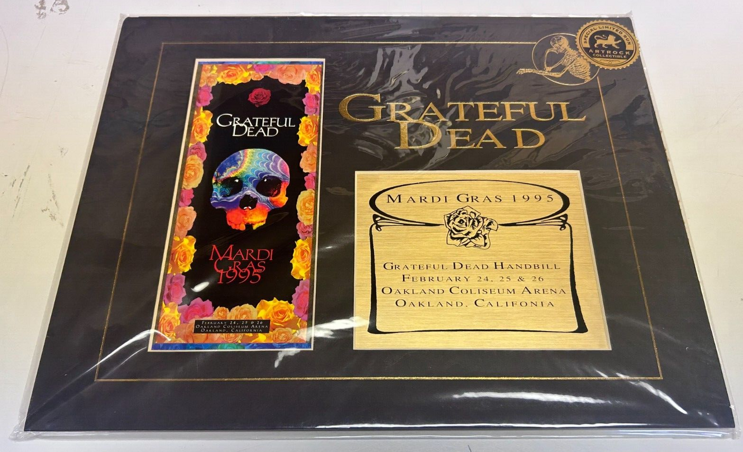 ART ROCK COLLECTIBLE Grateful Dead Last Mardi Gras Show 1995 W/ COA & Setlist