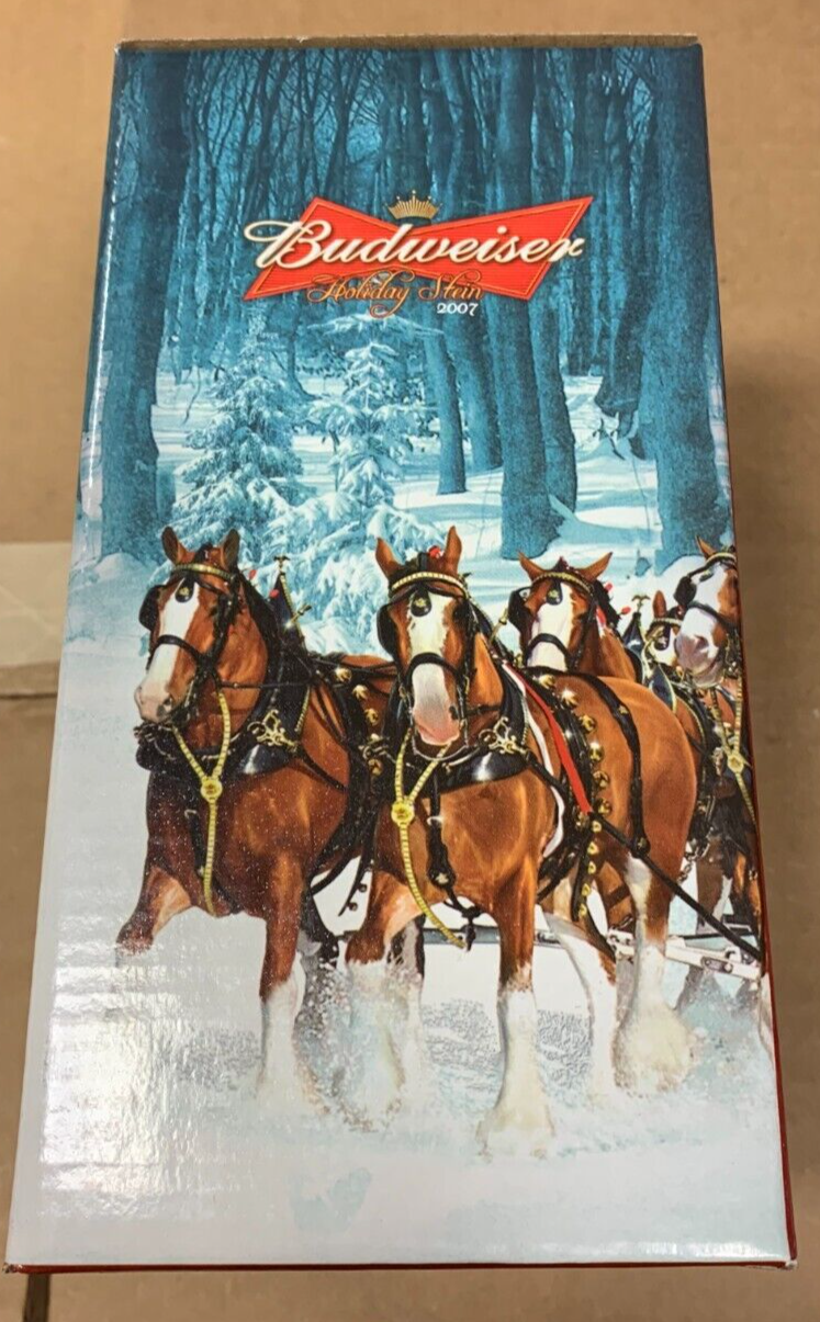 Budweiser 2007 Holiday Stein NIB w/ COA "Winters Calm" Clydesdales Christmas