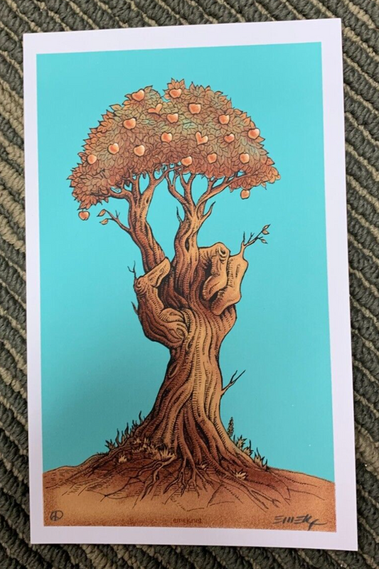 EMEK - 2009 - Peace Tree Print Blue Edition SIGNED Handbill Pearl Jam