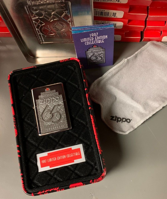 VINTAGE Zippo Tin Set 1997 "Zippo 65th Anniversary" NIB Limited Edition