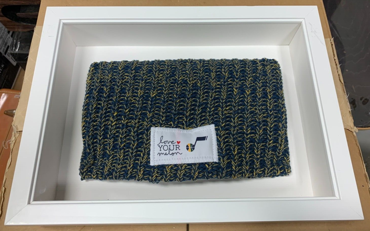 FRAMED Love Your Melon x Utah Jazz Blue/Yellow Knit Beanie Basketball NBA Sports