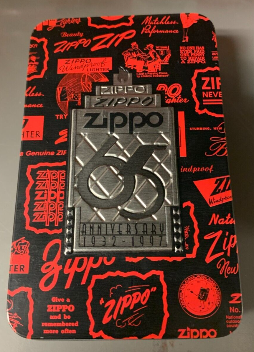 VINTAGE Zippo Tin Set 1997 "Zippo 65th Anniversary" NIB Limited Edition