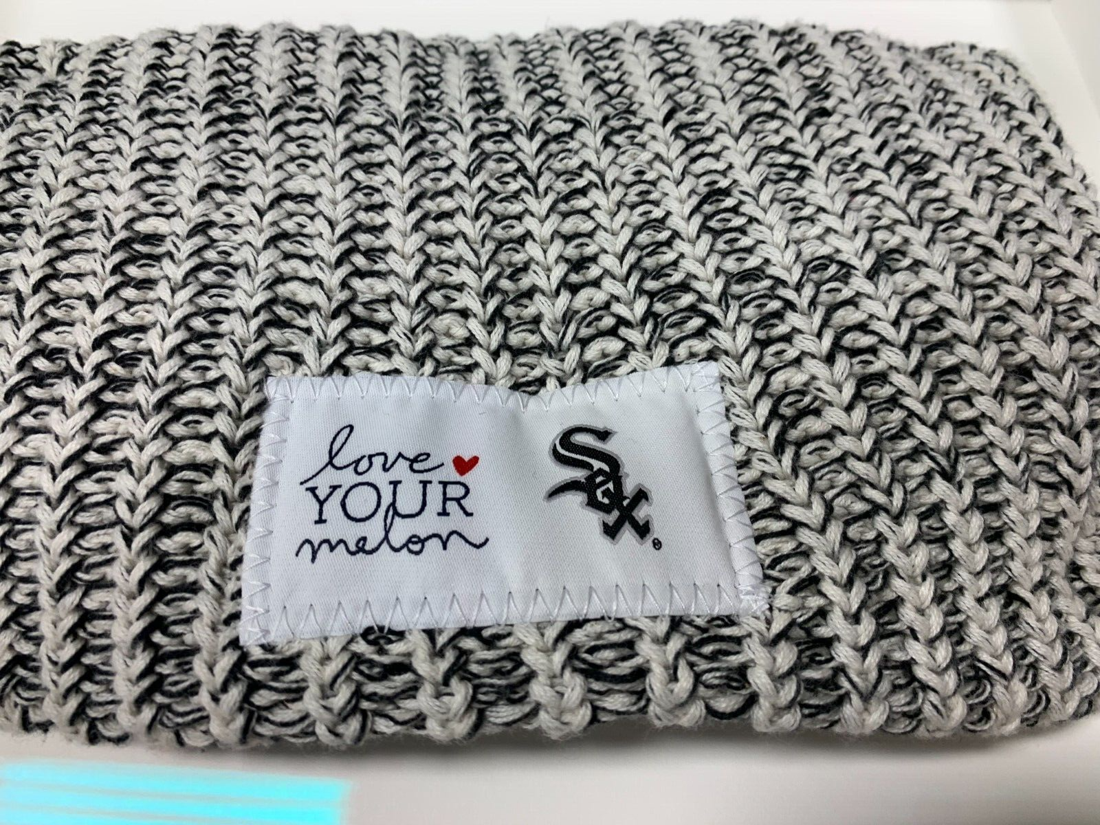 FRAMED Love Your Melon x Chicago White Sox White/Black Knit Beanie Baseball MLB