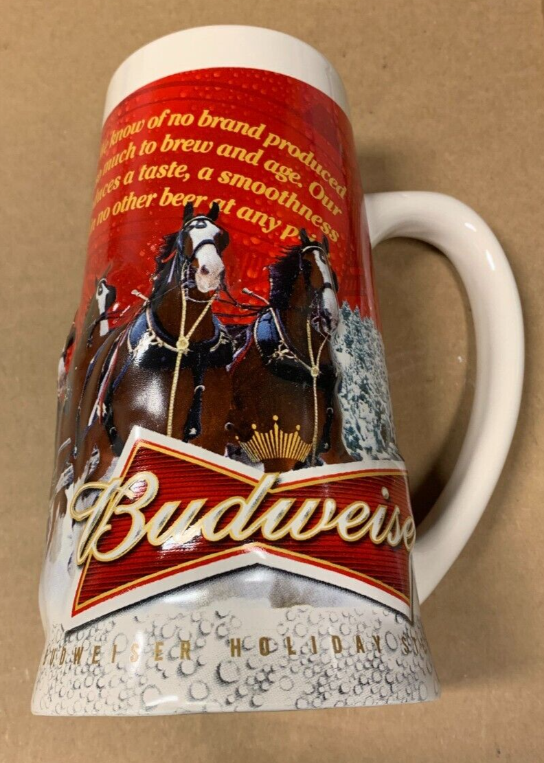 2013 Budweiser Holiday Stein "Sights Of The Season" NIB w/ COA Clydesdales