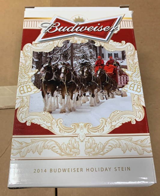 2014 Budweiser Holiday Stein "Holiday Lane" NIB w/ COA Clydesdales Xmas