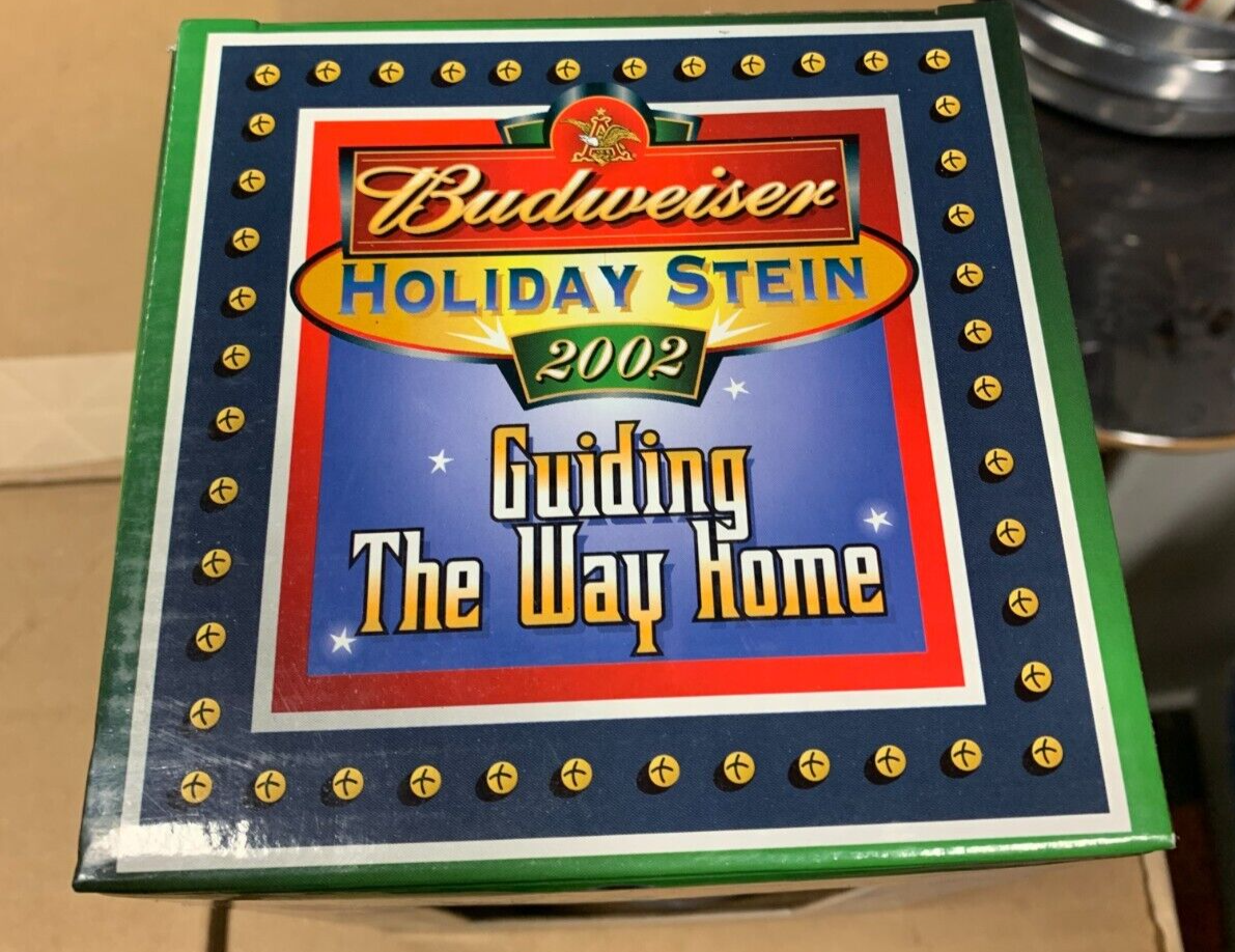 Budweiser 2002 Holiday Stein "Guiding The Way Home" NIB Clydesdales Christmas