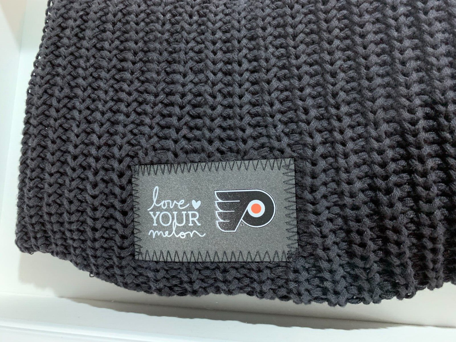 FRAMED Love Your Melon x Philadelphia Flyers Knit Beanie Solid Black Hockey NHL