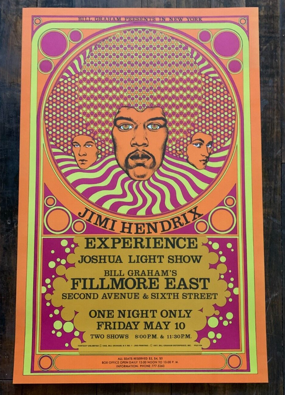 Bill Graham - 1987 - 2nd Printing Jimi Hendrix Experience @ Fillmore East Legend