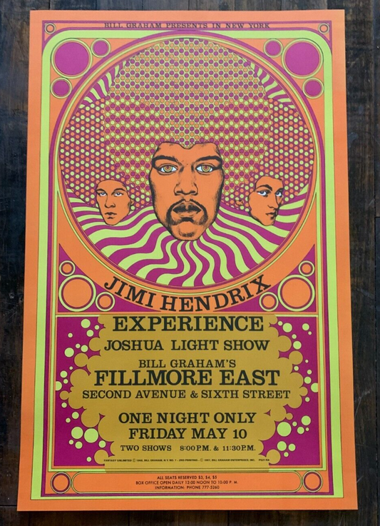 Bill Graham - 1987 - 2nd Printing Jimi Hendrix Experience @ Fillmore East Legend