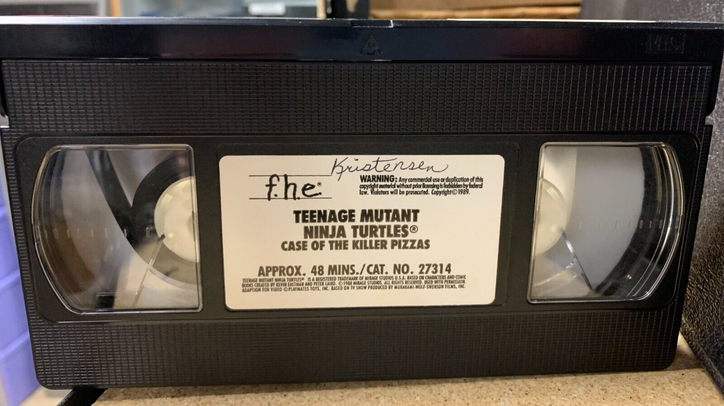 VINTAGE VHS TAPE Teenage Mutant Ninja Turtles: Case Of The Killer Pizzas 1989