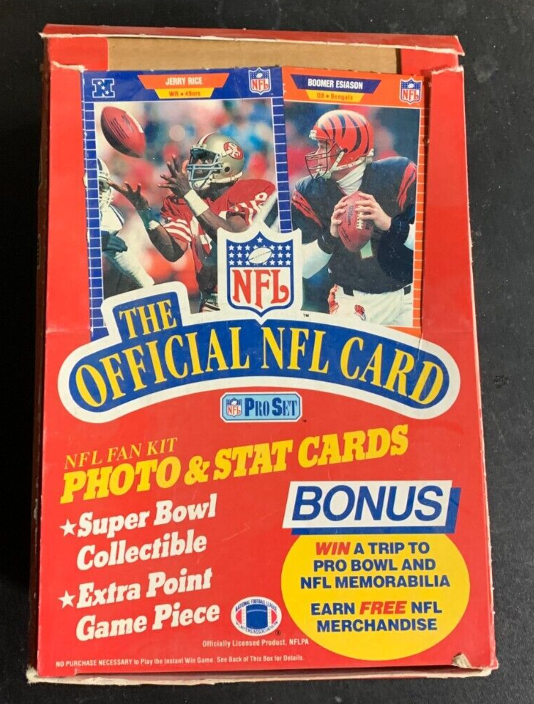 BOX NFL Pro Set NFL Fan Kit Cards 1989 Joe Montana Series 1 Football