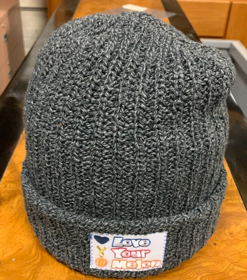 "Love Your Melon" Brand Prototype Knit Beanie Dark Gray Prototype Patch #2 RARE