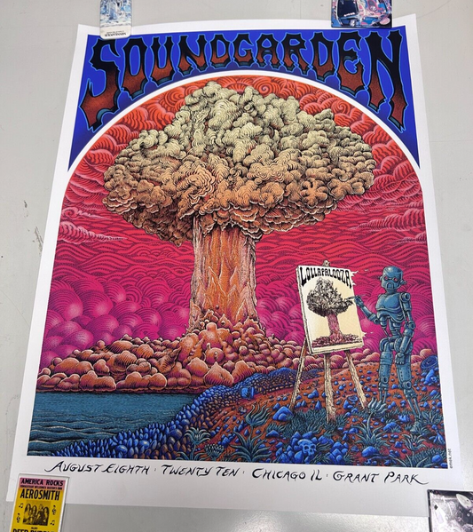 EMEK - 2010 - Soundgarden Concert Poster For Lollapalooza In Chicago IL Unsigned